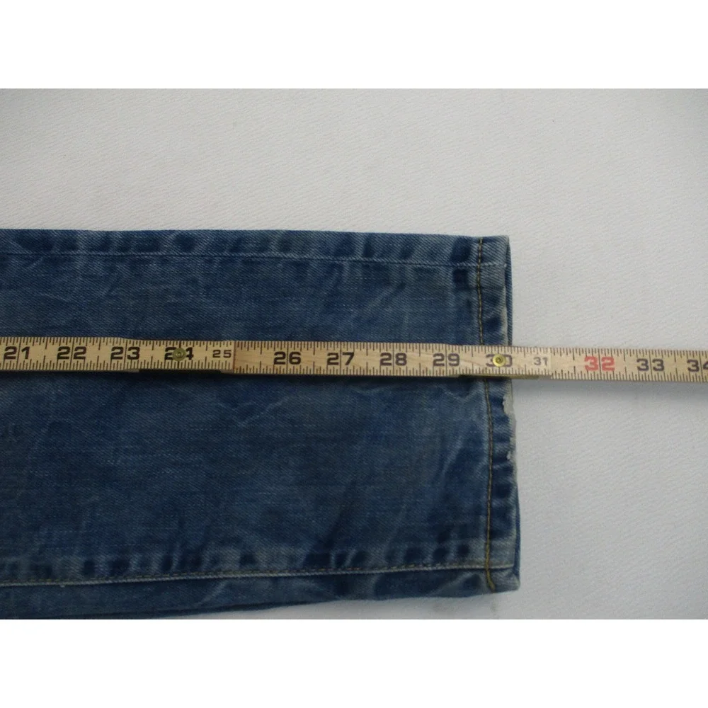 Antony Morato Jeans Mens 30 Blue Gold Denim Slim Fit Light Wash Distressed Vtg